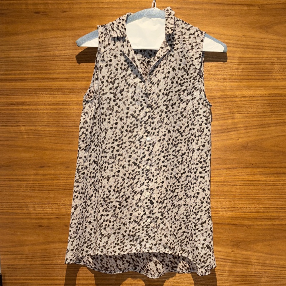 H&M Sleeveless Leopard Print Blouse